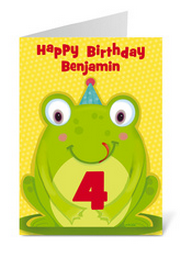 personalized frog birthday card