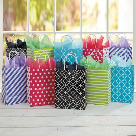 Set of 10 Geometric Patterns Gift Bags